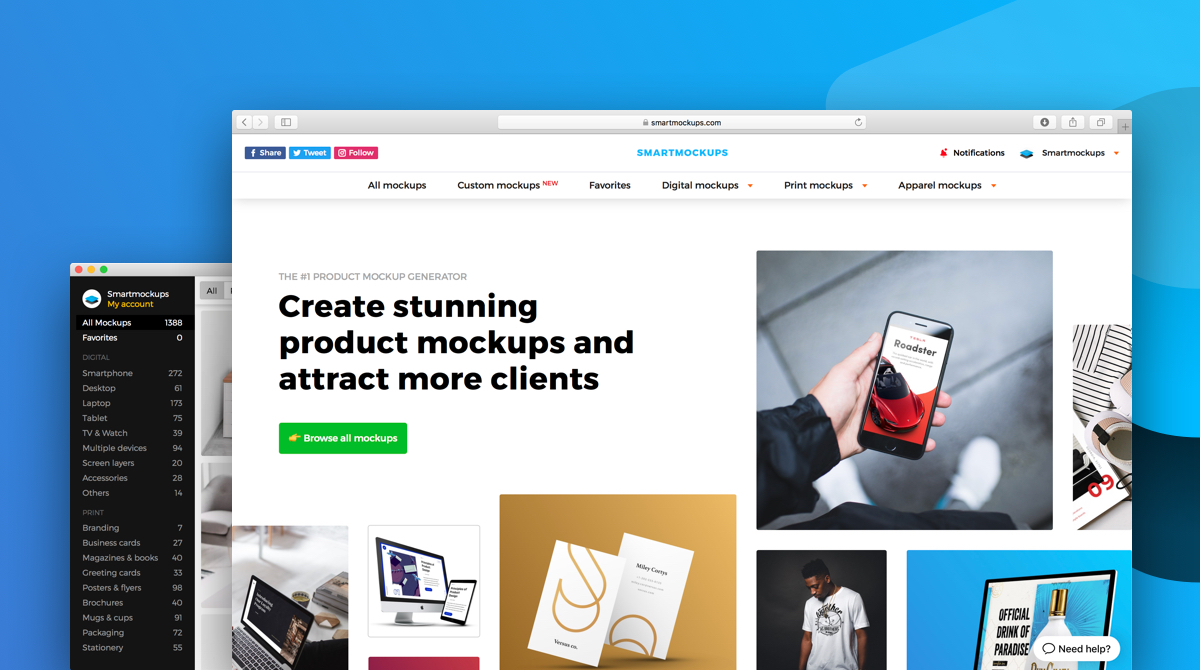 Create stunning product mockups easily and online - Smartmockups